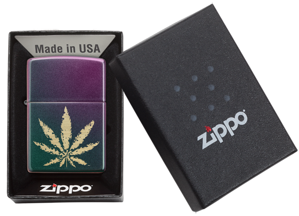 zippo 49185 Iridescent Marijuana Leaf